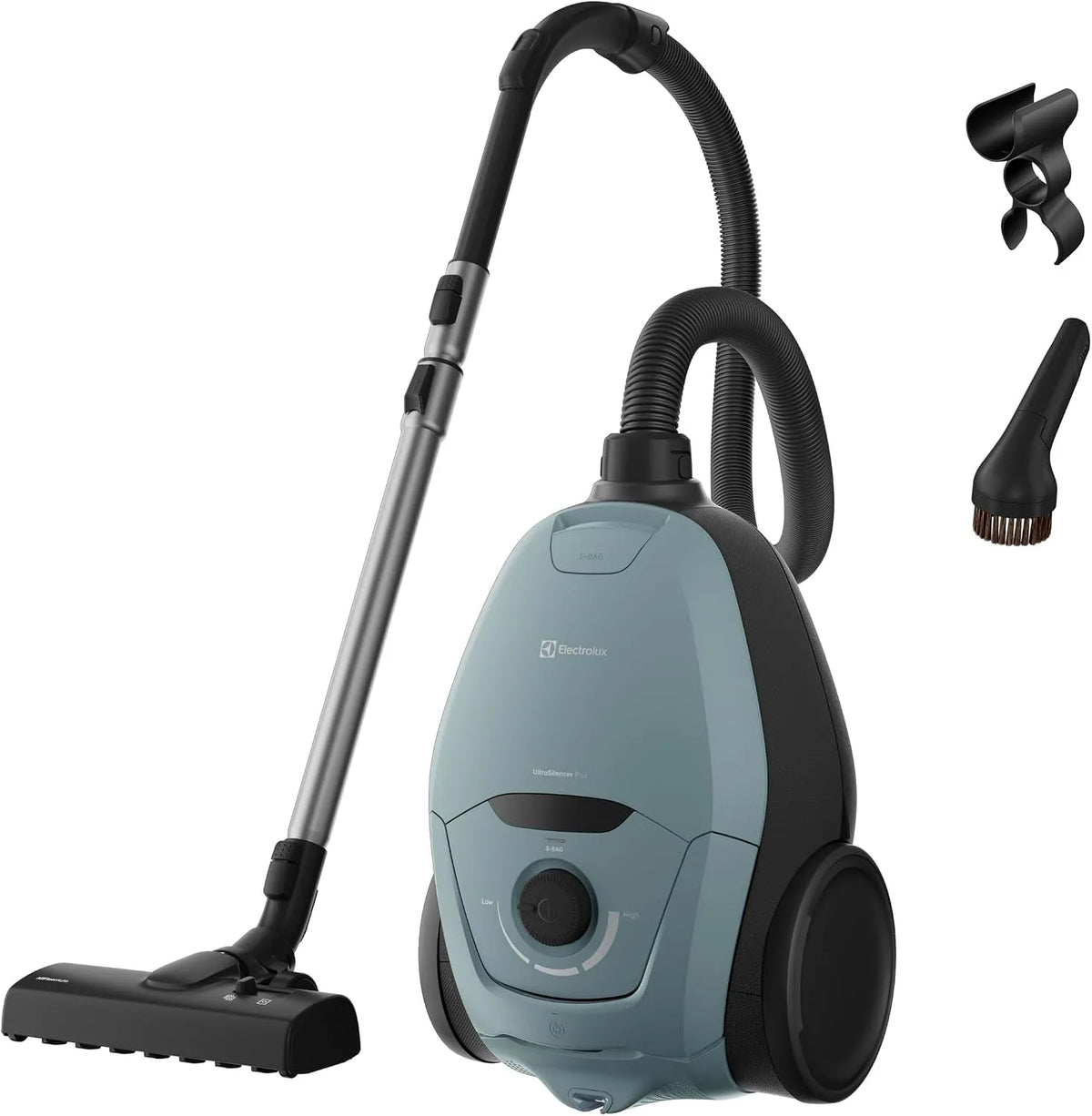 Electrolux Staubsauger EUSP-2MB4B, Ultra Silencer Plus mit Beutel, leise 64 dB, Fassungsvermögen 3,5 l, AllFloor Bürste für alle Böden, hellblau
