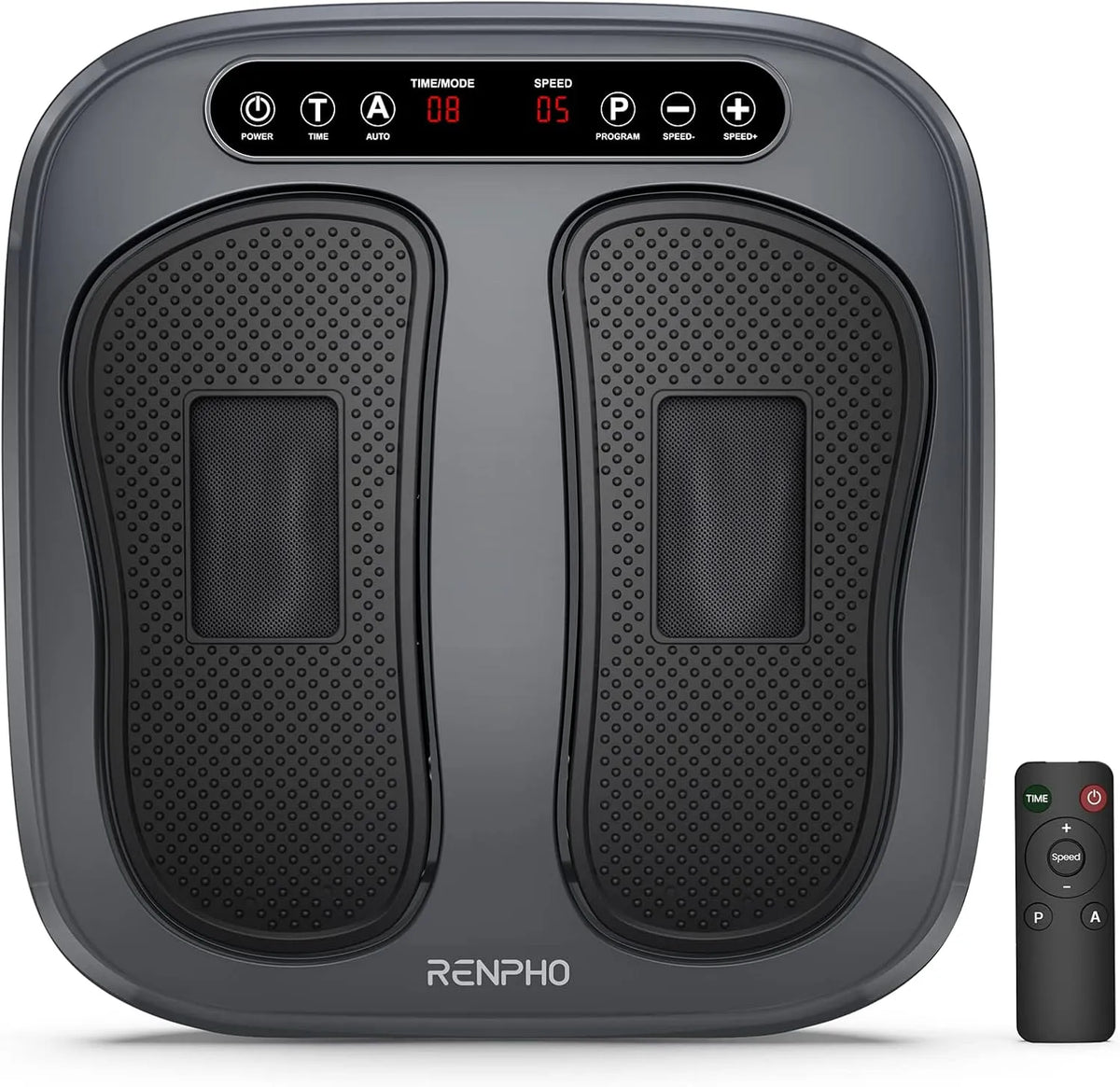 RENPHO Fußmassagegerät, 5 Modi, Fernbedienung, Entspannen Steifheit müder Muskeln, bis zu 20 Vibrations Geschwindigkeiten, 3 Autotimer