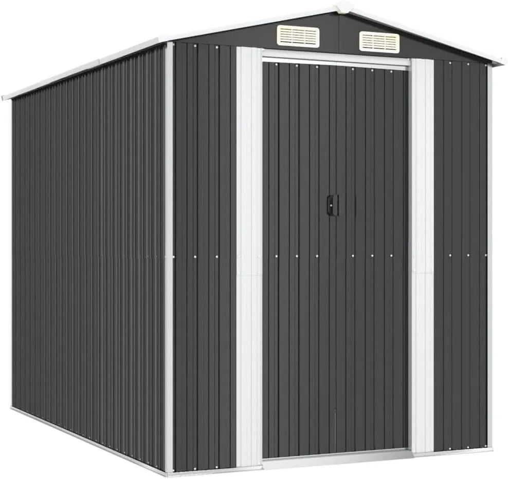 Geräteschuppen vidaXL, Gerätehaus Garten Schuppen Gartenhaus Hütte Haus Laube Gartenschuppen Lagerschuppen Anthrazit 192x274x223cm Verzinkter Stahl
