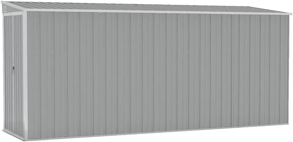 Geräteschuppen vidaXL, mit Sperrfunktion Gerätehaus Gartenhaus Gartenschuppen Schuppen Farbe Grau 118x382x178cm Verzinkter Stahl, Wand Kunststoffgriff
