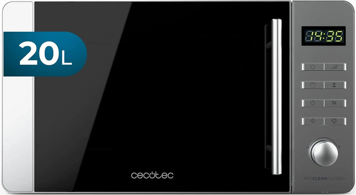 Cecotec Mikrowelle 5010 3DWave-Technologie, mit Grill Proclean Flatbed Edelstahl 20 l, Leistung 700 W, 8 automatische Programme, 5 Stufen