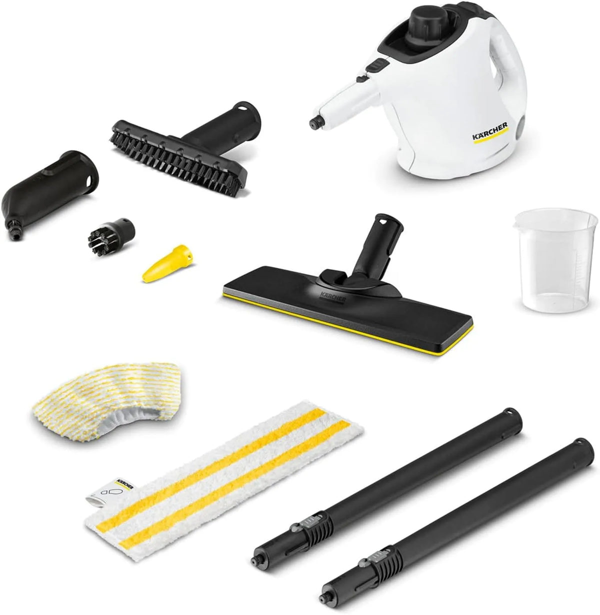 Kärcher Dampfreiniger, SC 1 EasyFix, Dampfdruck: 3 bar, Leistung: 1.200 W, Tank: 200 ml, Aufheizzeit: 3 min., Flächenleistung: 20 m², Weiss