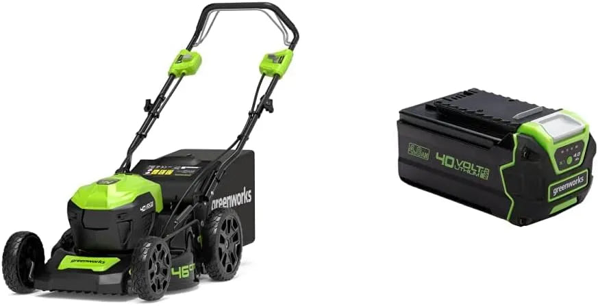 Greenworks Rasenmäher GD40LM46SP 55-Liter-Sack OHNE 40 V, 46 cm Schnittbreite, Akku und Ladegerät & 40V Akku G40B4, Modell G40B4