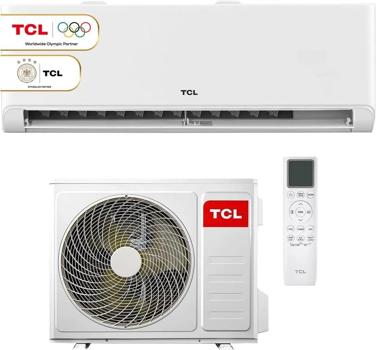 Klimaanlage TCL Split, 12000 BTU BreezeIN mit Sprachsteuerung, WIFI für Räume bis 45m² 4 in 1: Heizen, Version 2025, Kühlen, Entfeuchten, Ventilieren