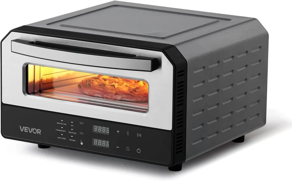 Vevor Backofen, intelligenter Indoor-Pizzaofen mit 5 voreingestellten 30,5 cm Arbeitsplatten, maximale Temperatur 40 °C, Elektrischer Pizzaofen
