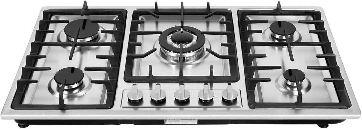 Kochfeld, Gaskochfeld 5 Flammig Natural Gas Stove, Gas Kochplatte Gasherd Propan mit Flammenschutzvorrichtung Gasherd