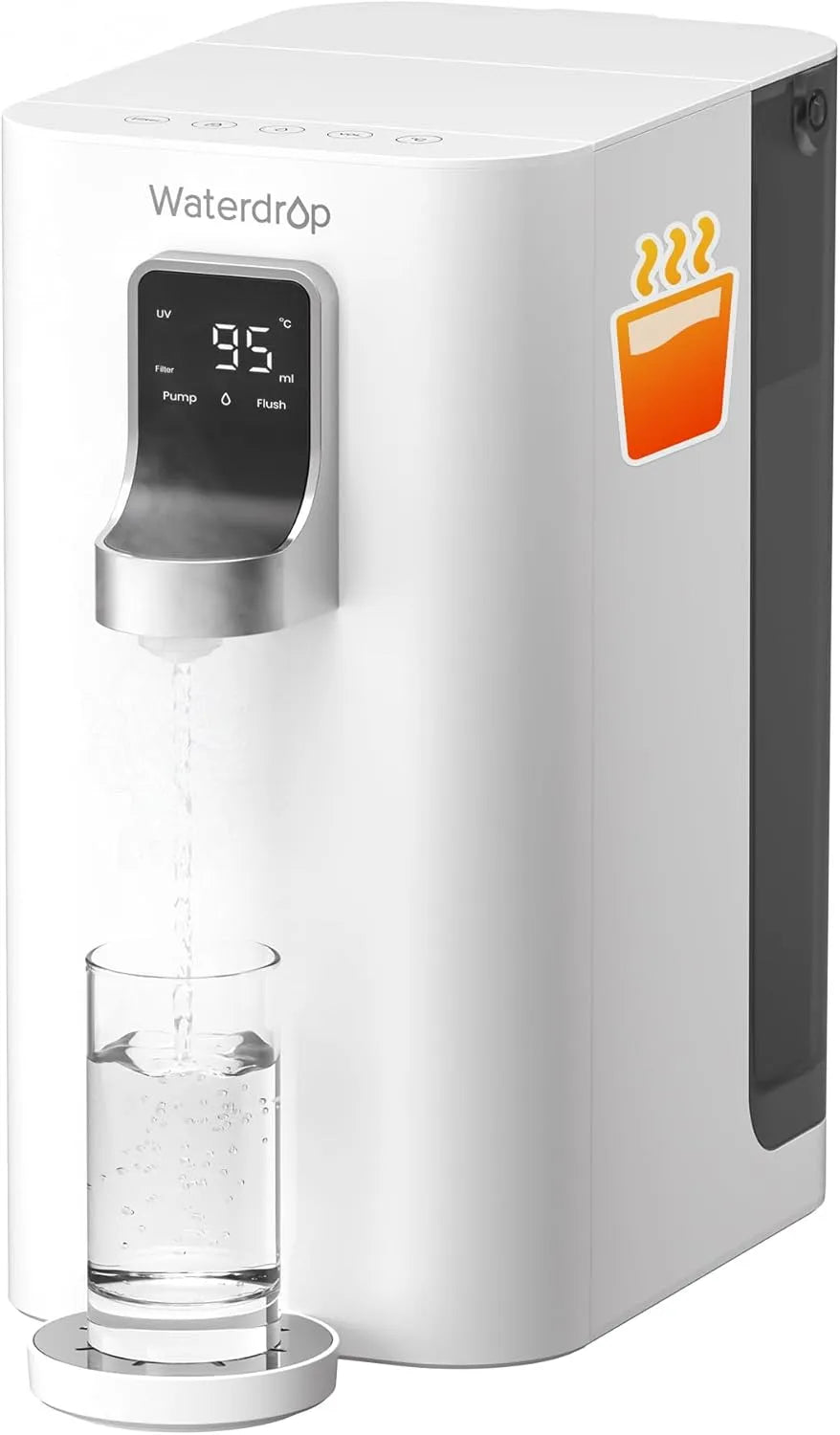 Modell Sorfortheizung Heißwasserspender K19-H Waterdrop, TDS Reduzieren, 4 Temperaturstufen, Auftisch Umkehrosmoseanlage Mobil Kein Wasseranschluss
