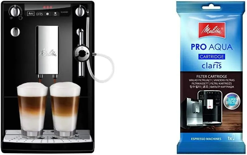 Melitta Kaffeevollautomat E957-101 192830, 1 Patrone, Caffeo Solo & Perfect Milk Schlanker mit Auto-Cappuccinatore, Vorbeugung von Verkalkung