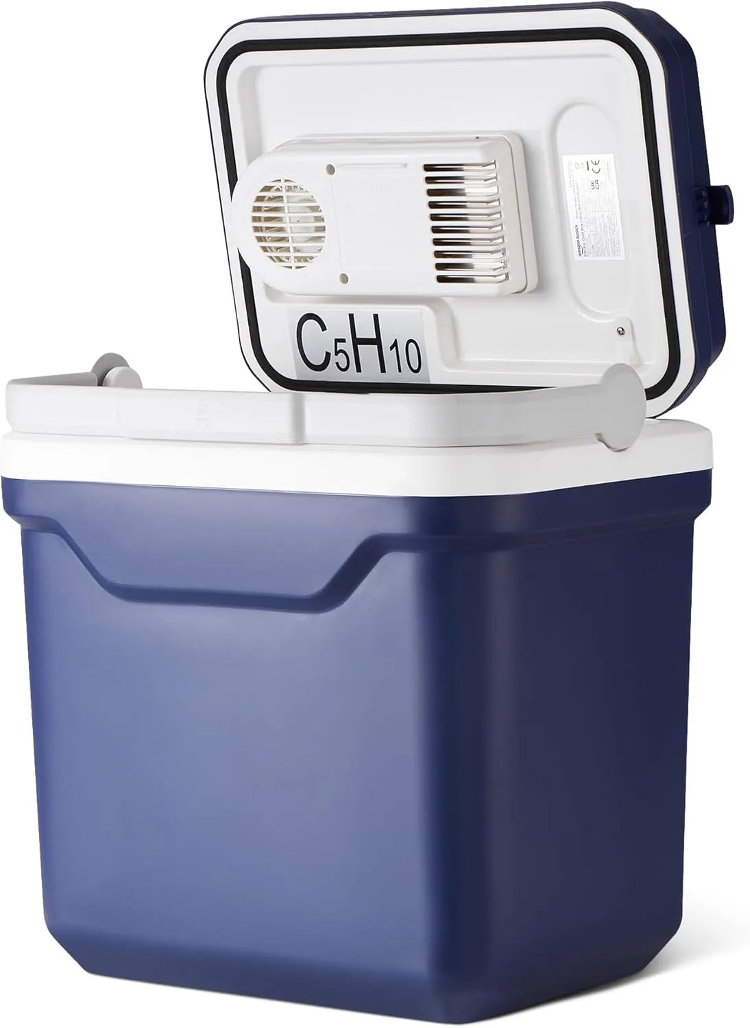 Kühlbox DC/230 Amazon Basics Elektrische, Spannung 230 V AC für den Fahrzeug- und Heimgebrauch, Fassungsvermögen 24 Liter, Spannung 12 V DC, Blau