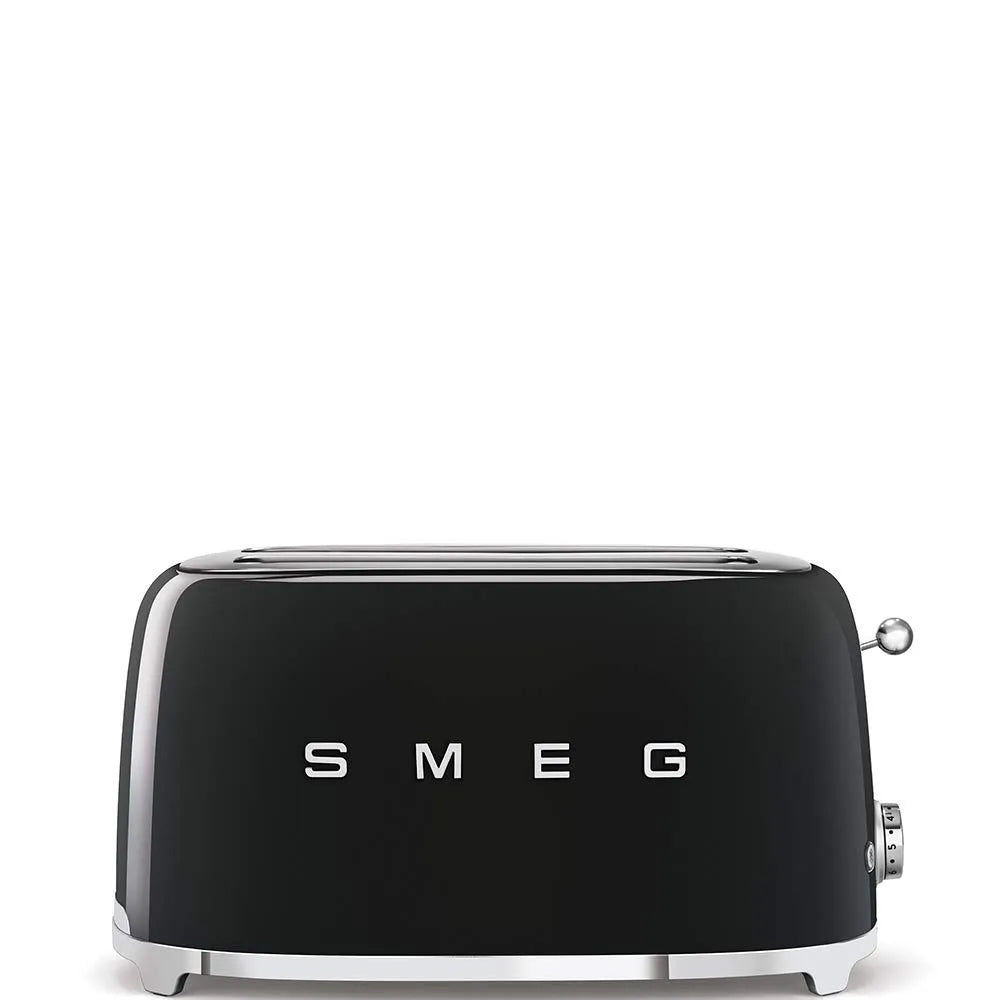 Smeg Toaster TSF02BLEU, Fassungsvermögen 2 lange Schlitze für 2 Scheiben, Leistung 950W, Heizfunktion, in Schwarz, Maße 2x2, 6 Vergoldungsniveaus