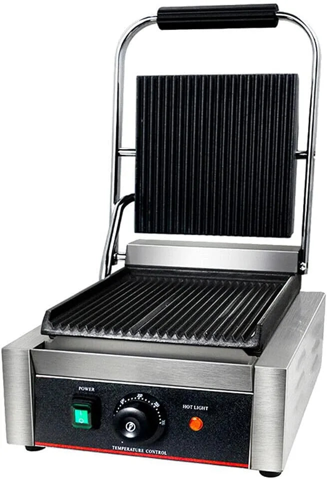 Grill, Profi 1800W Elektro Grillplatte Single Bräter Kochplatte Kontaktgrill Toaster 0 to 300℃.