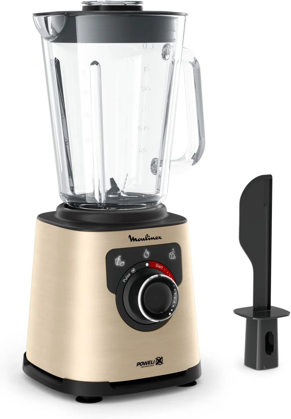 Moulinex Standmixer LM871A10, Leistung 1200 W, Nutzinhalt 1,5 l, Elektrischer, Glasschüssel, Smoothie-Mixer, Powelix-Klingentechnologie, hohe Qualität