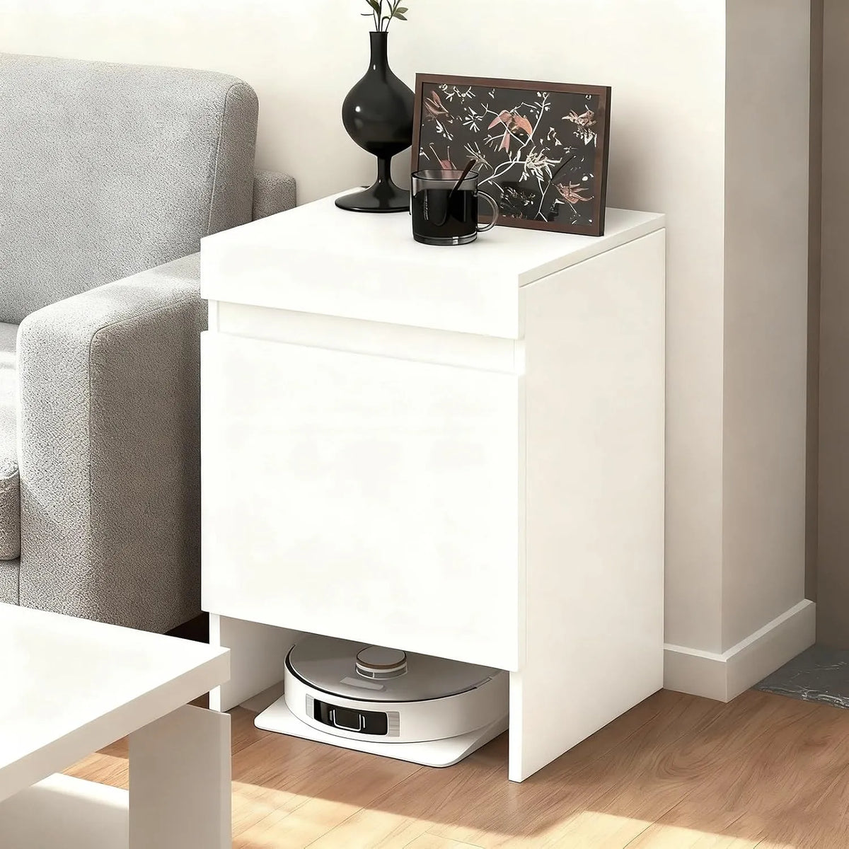 Saugroboter, Verstecken Schrank Mit Tür, Staubsauger Roboter Schrank Einfacher Wasserwechsel, Staubsaugerschrank Mit Tür Für Wohnzimmer, Büro, Küche