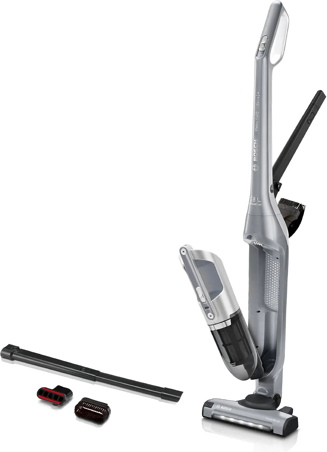 Bosch Akku-Staubsauger 2in1 BBH3K2801, Flexxo Serie 4, kabelloser Handstaubsauger, beutellos, hohe Saugleistung, Lange Laufzeit, alle Bodenarten