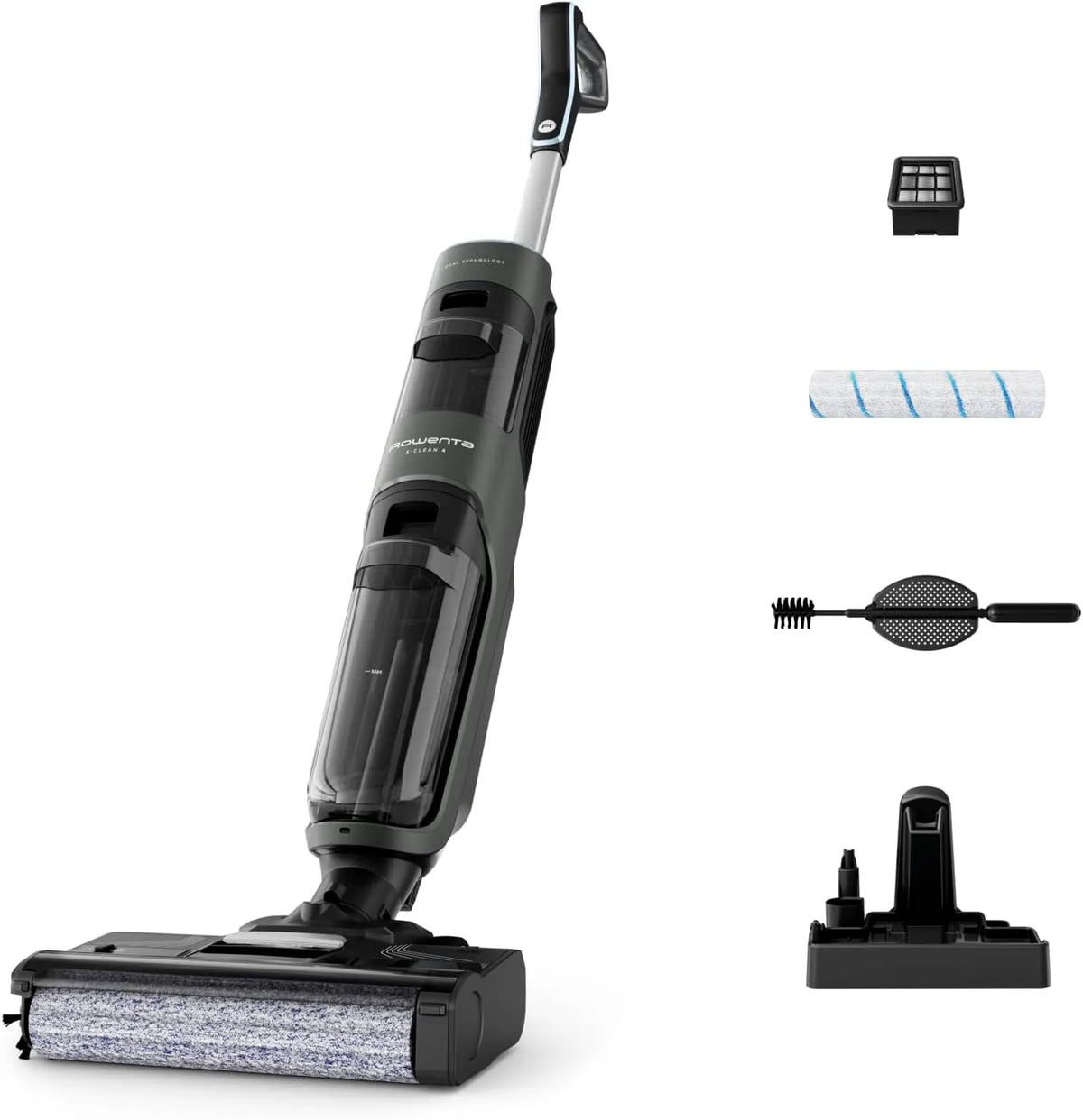 Rowenta Staubsauger GZ5037WO, 50 Min. Leistung, X-Clean 4 kabelloser Nass- und Trockenstaubsauger, 2-in-1 Reinigung, Selbstreinigungssystem