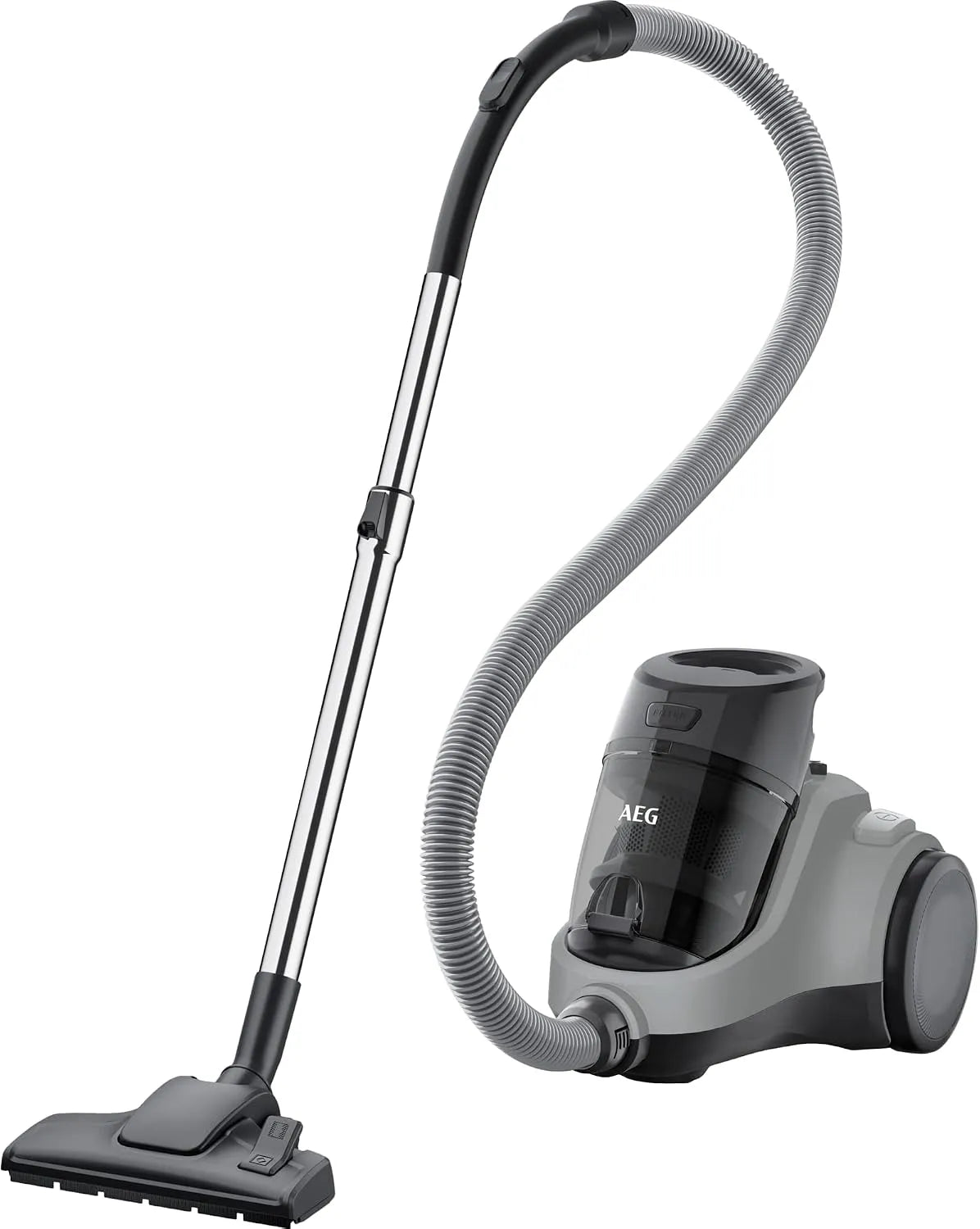 AEG Staubsauger LX5-2-2MG, 7m Aktionsradius, ohne Beutel, Mineral-Grey, 750 Watt, 360° Frontrad, Für Hart- & Teppichböden