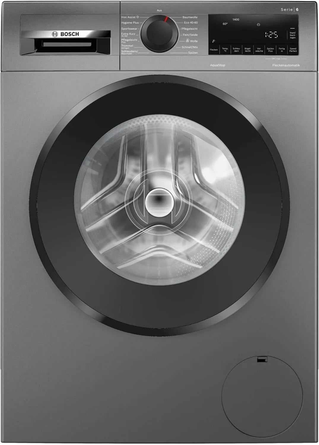 Bosch Waschmaschine WGG244ZR10 1400, Serie 6, Frontbeladung, Gewicht 9 kg, entfernt 16 Fleckenarten, UpM, SpeedPerfect, Nachlegefunktion, AquaStop
