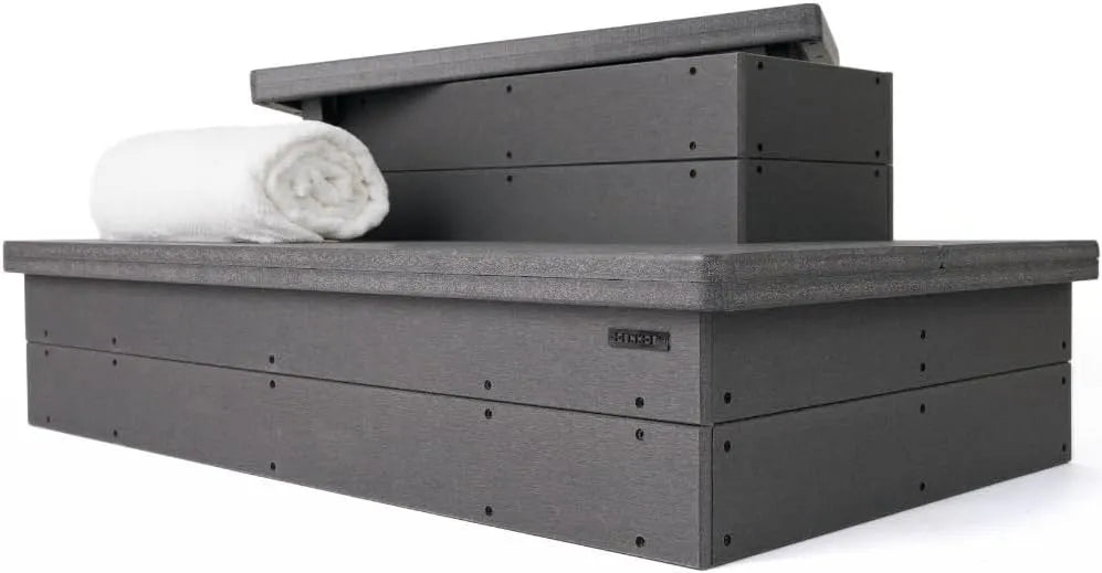 Whirlpool Robuste -Stufen mit Stauraum, rutschfest und wartungsfrei, ideal für Spa-Stufen, graue, große Tragkraft von 317,5 kg, wasserdicht, Treppen