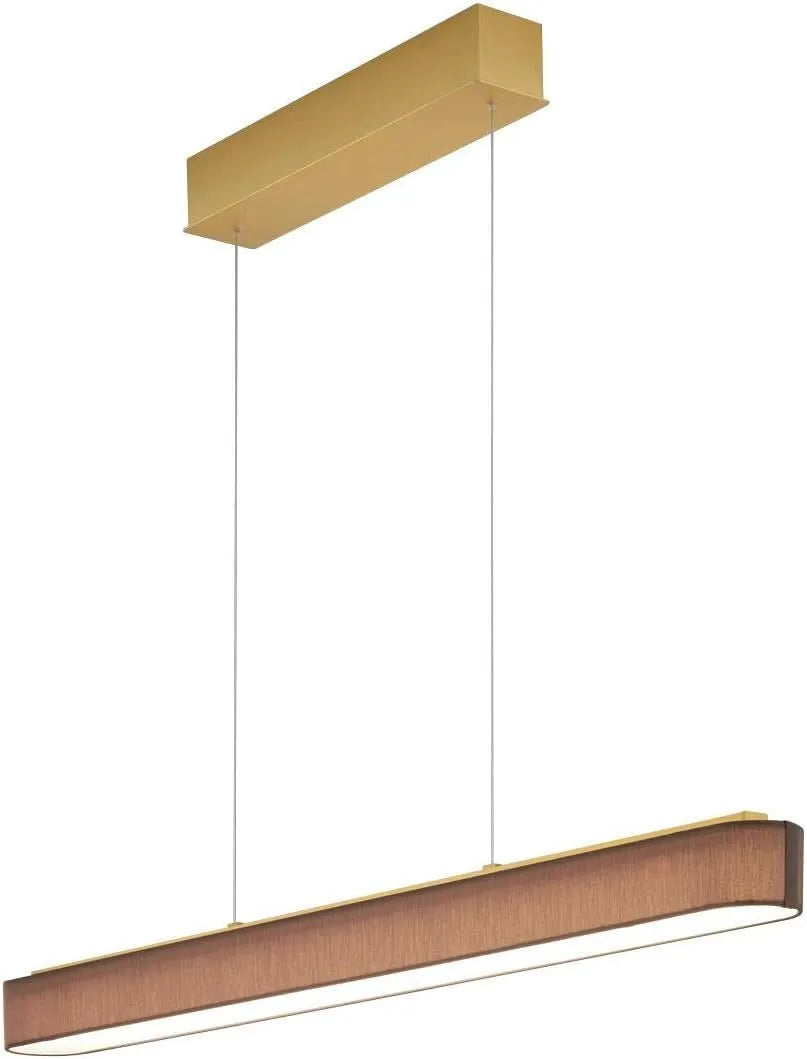 Pendelleuchte Messing LED Helestra Bora, Breite 101,5 cm, Mokka, ohne Casambi
