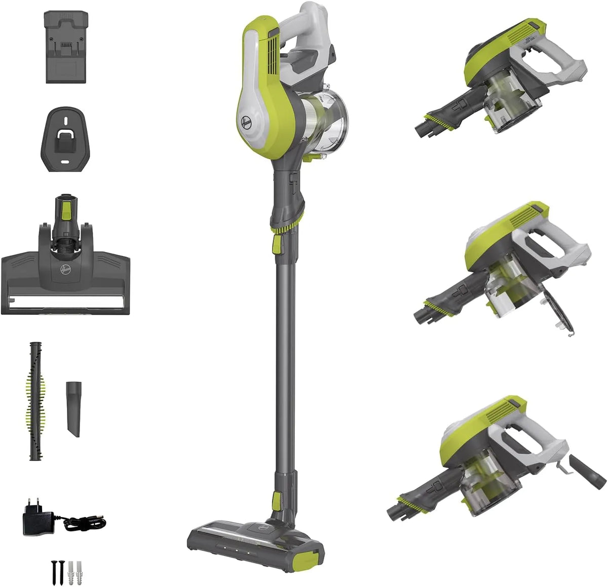 Hoover Akku-Staubsauger HF110H, XL Staubbehälter & Parkfunktion I Akkusauger mit Fugendüse & Staubbürste