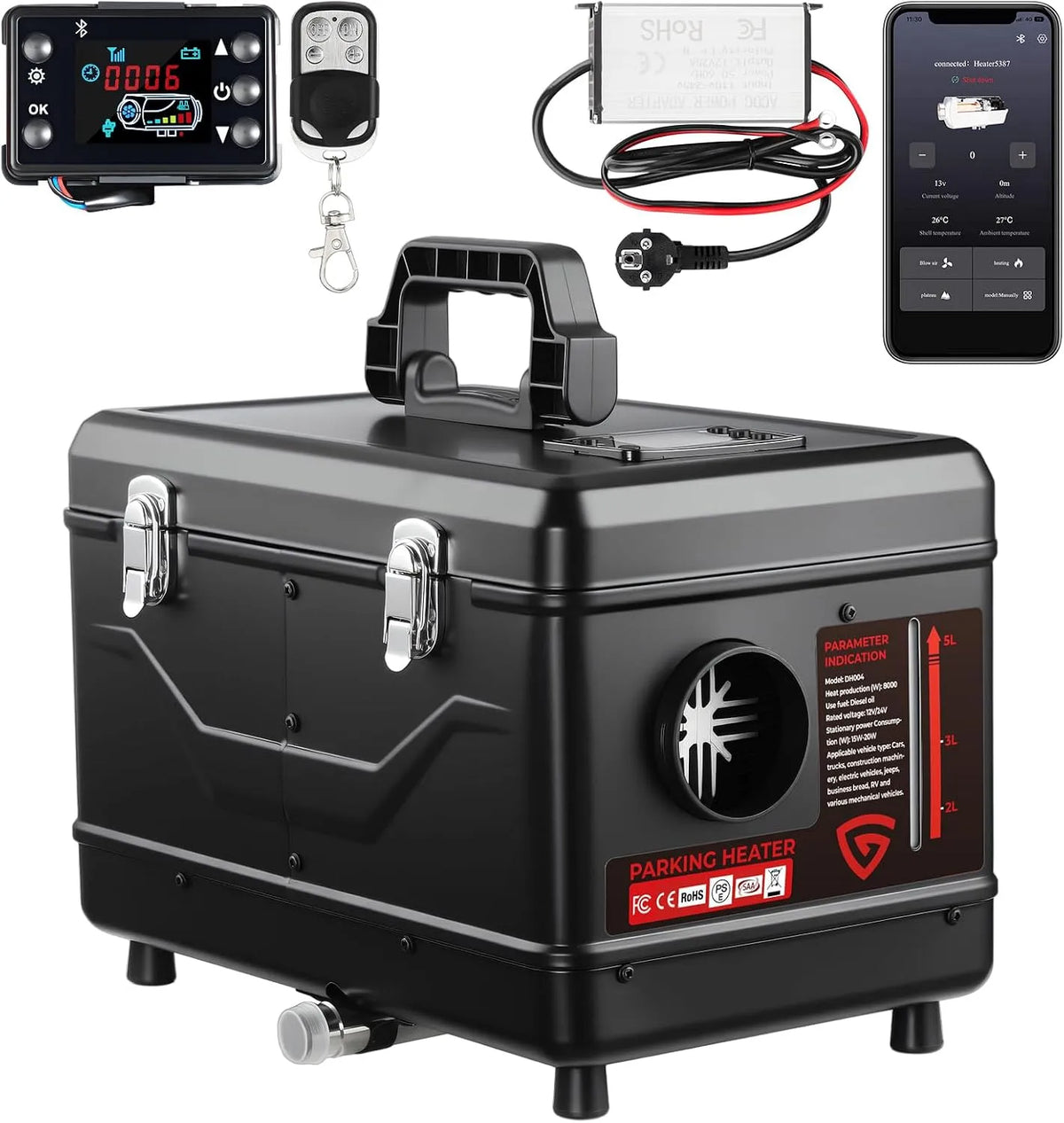 Modell & Dieselheizung für Wohnmobil 220-240V, Leistung 8KW 12V&24V Dieselheizung für Wohnmobil, LKW, Zelt & Werkstatt, schnelles Aufheizen