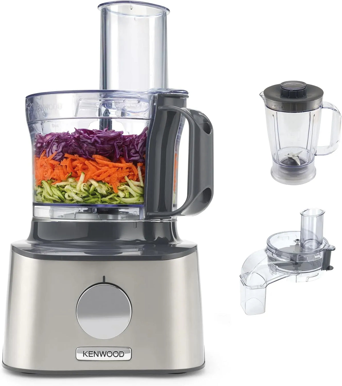 Kenwood Küchenmaschine FDM304SS, Leistung 800 W, Fassungsvermögen 2,1 Liter, MultiPro Compact, Würfelschneider & weiterem Zubehör, Kompakt, Silber