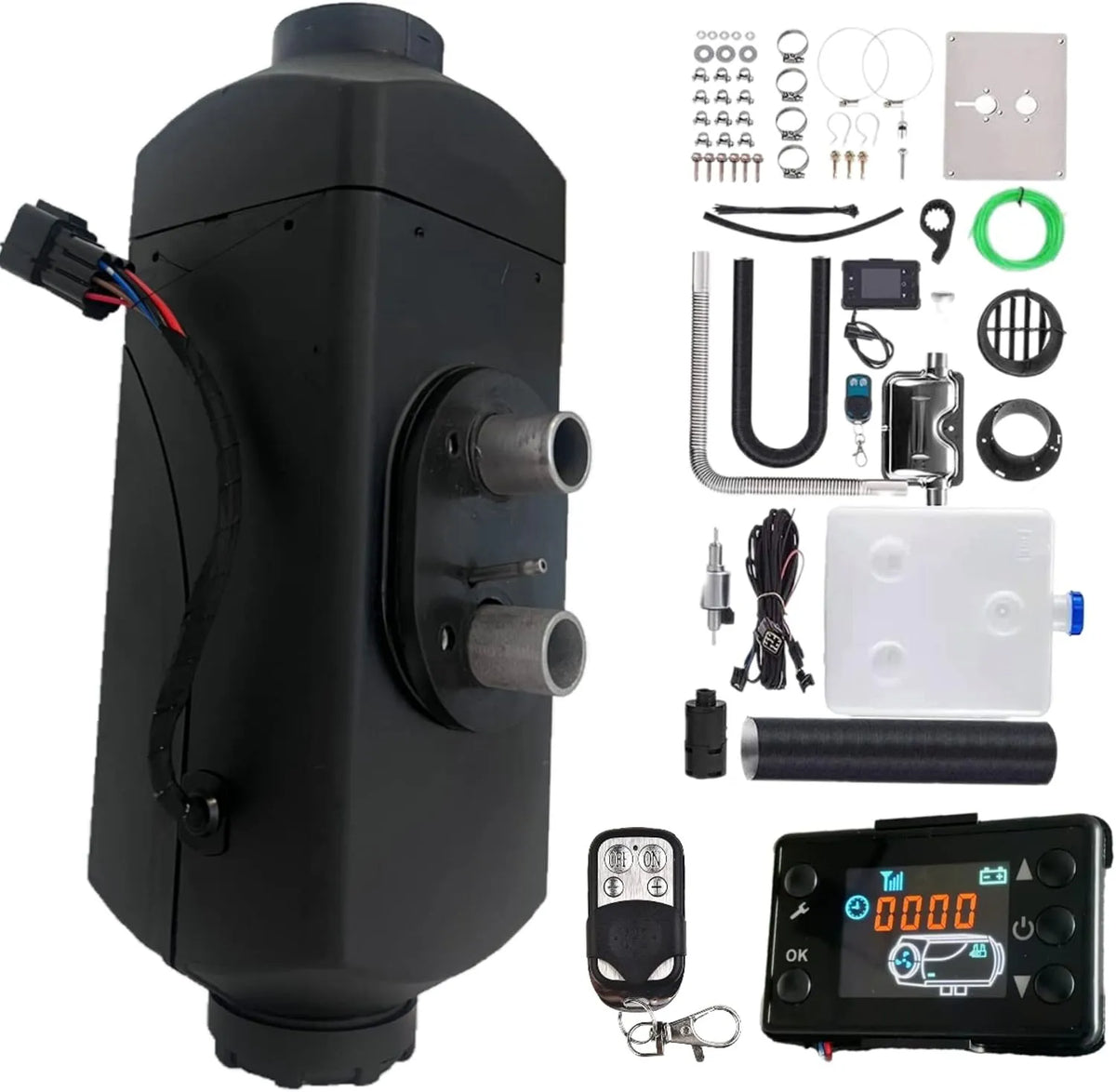 Air Dieselheizung, Fassungsvermögen 10L Tank für Autos, LKW, Boote, Faxron 12V 2KW Diesel-Nachtparkheizung mit LCD-Schalter, Wohnmobil