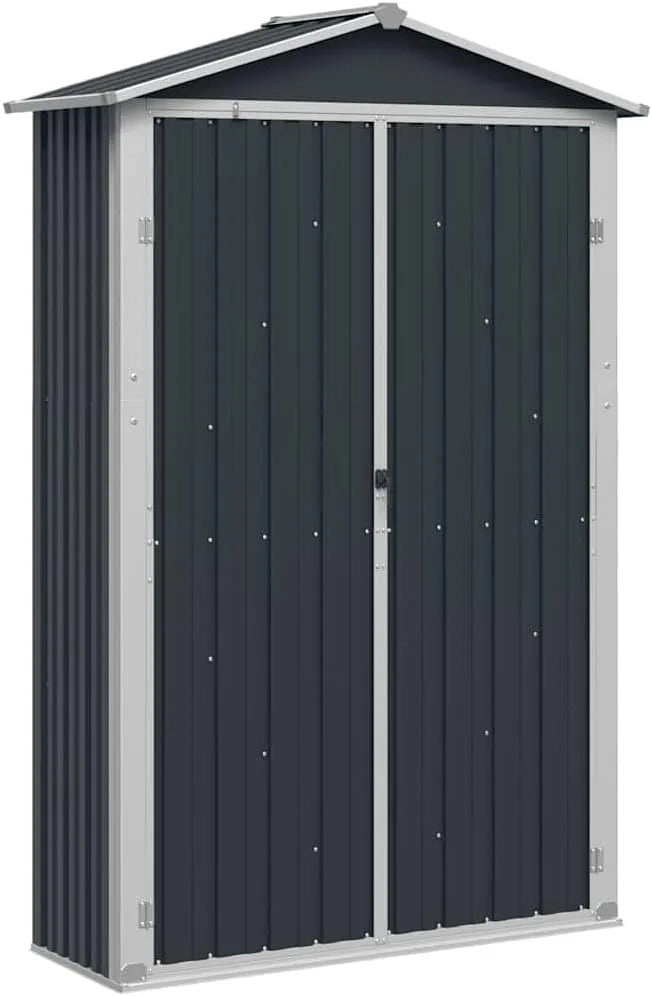 VidaXL Gerätehaus, Ohne Boden Geräteschuppen Gartenhaus Geräteschrank Gartenschrank Schuppen Garten Anthrazit 116x45x175cm Verzinkter Stahl
