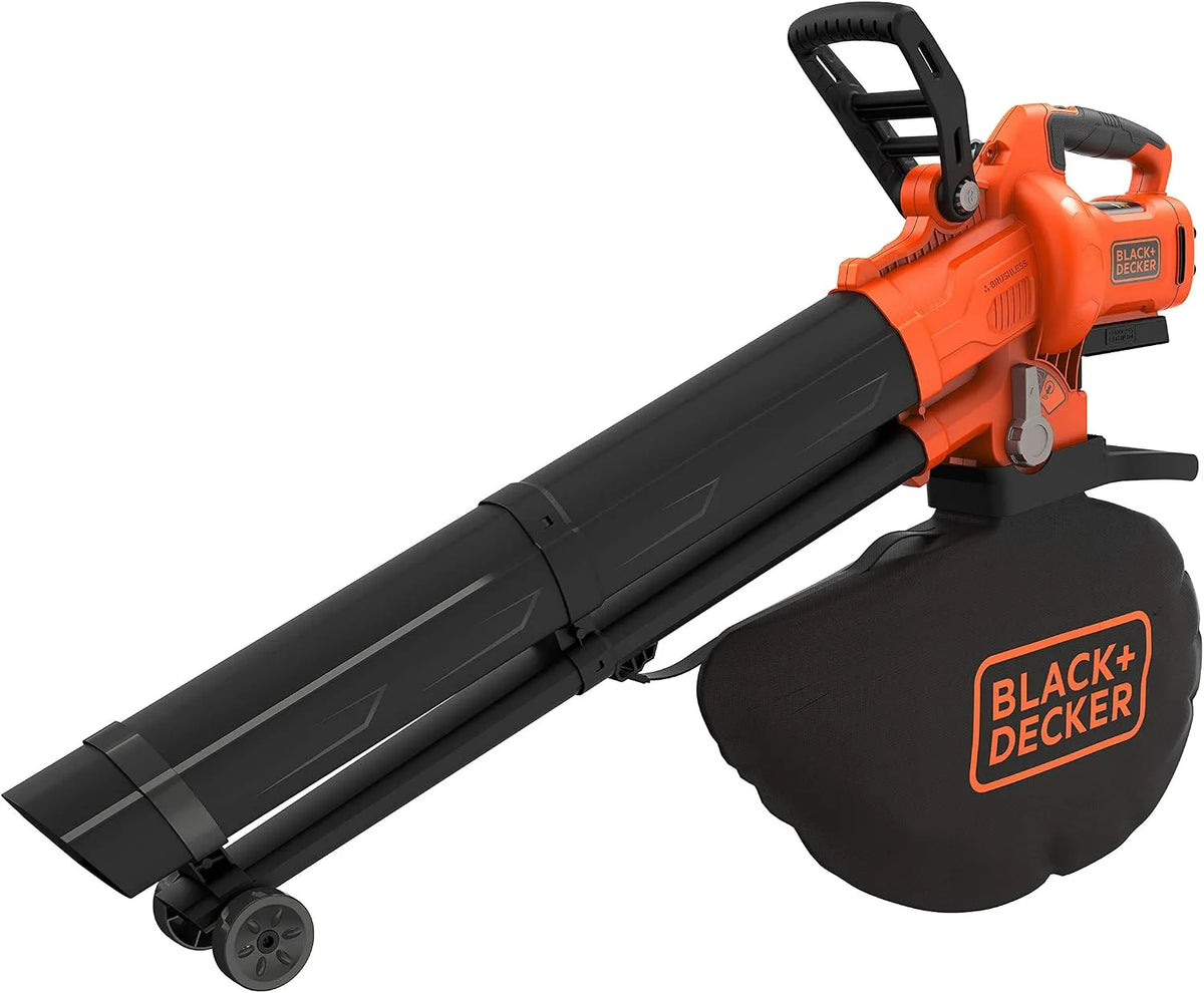 Black+Decker Laubsauger BCBLV36B, Fassungsvermögen 45l Fangsack, Spannung 36V, Lieferung ohne Akku und Ladegerät, Akku Laubbläser Akku mit Häcksler