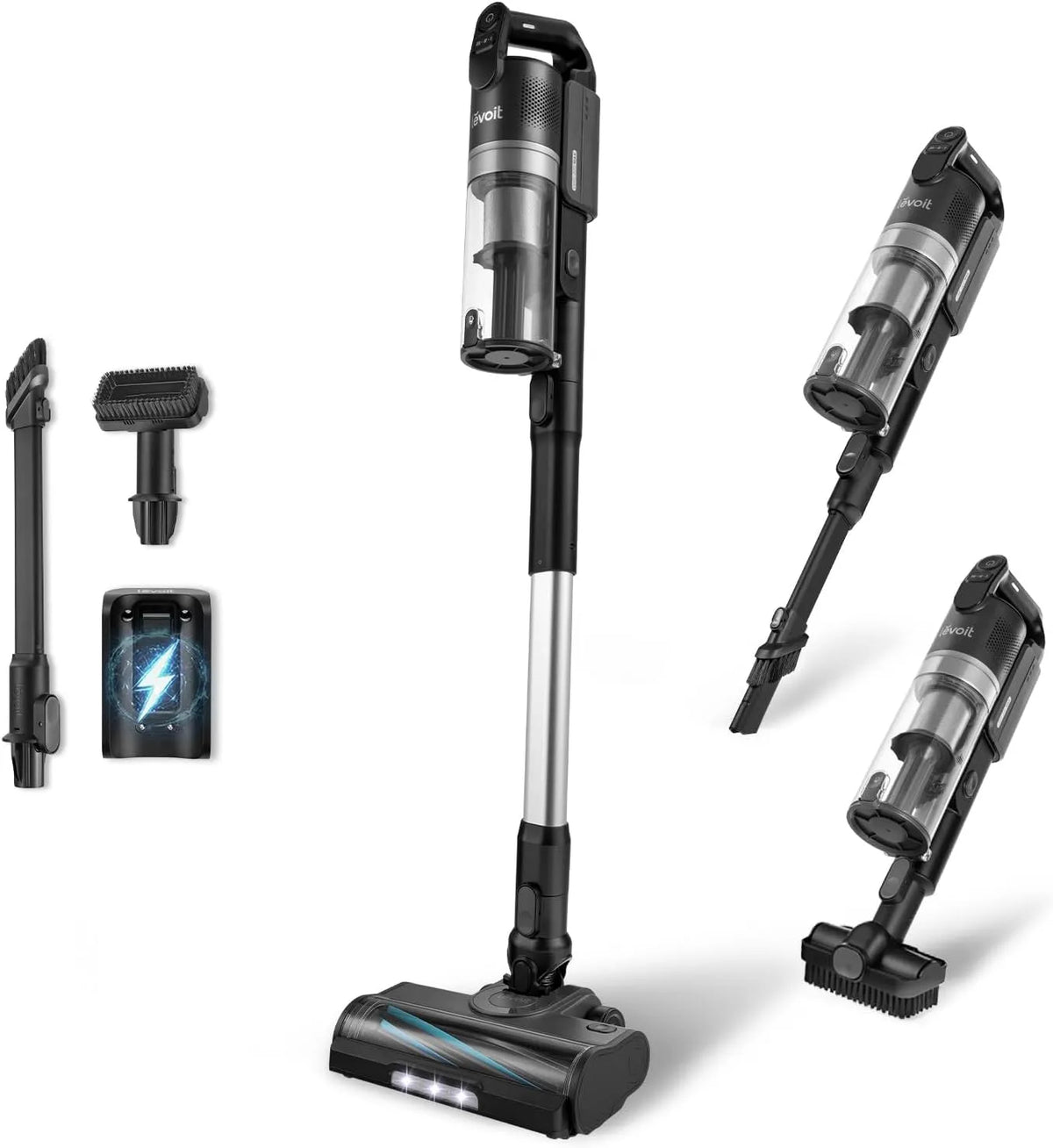 Staubsauger LVAC 200 MAX Levoit - Akku, 99,99 Prozent HEPA-Filter, Laufzeit für 100㎡, Kabellos, Vacuum Cleaner, Selbststehend, Anti Tangle, Teppich