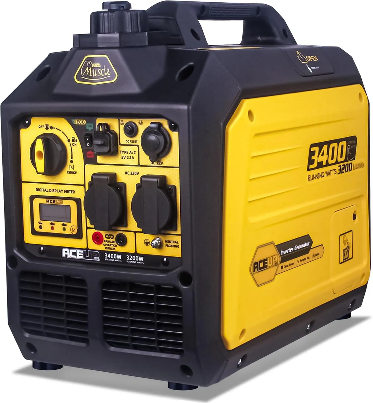 Stromerzeuger, Benzin Stromgenerator Notstromaggregat 4 Takt Motor Für Camping, Aceup Energy 3400W Inverter