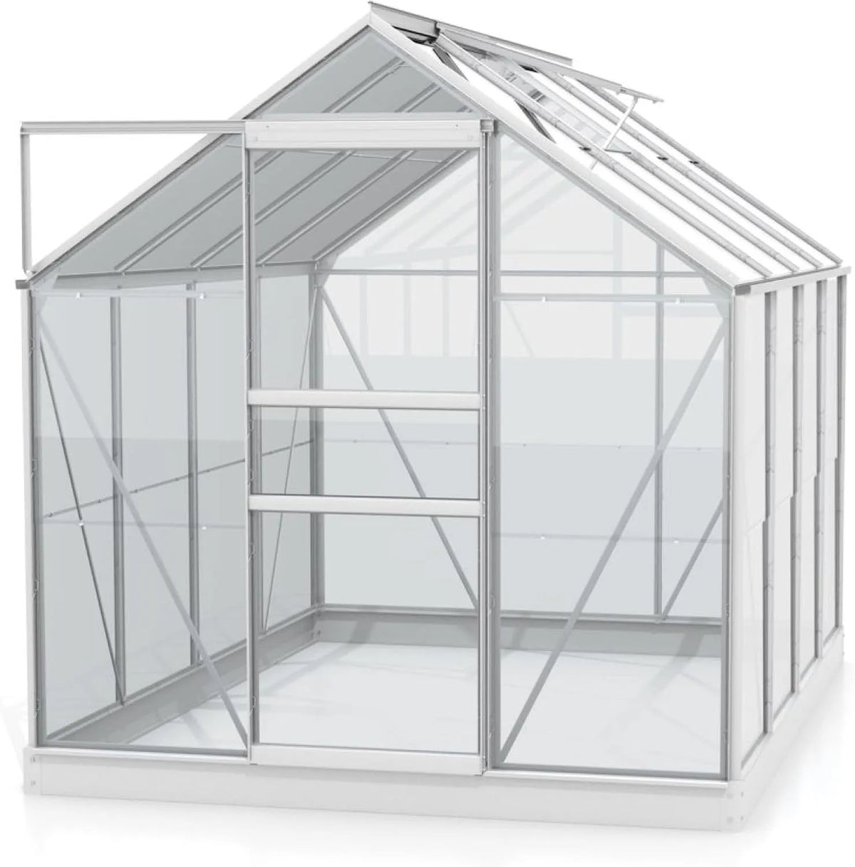 Gewächshaus 5000 Vitavia, 3 mm ESG, 5,0 m², Planet ' inklusive. Fundament, Aluminium, Wetterfestes & stabiles Treibhaus, für Gemüse & Pflanzen