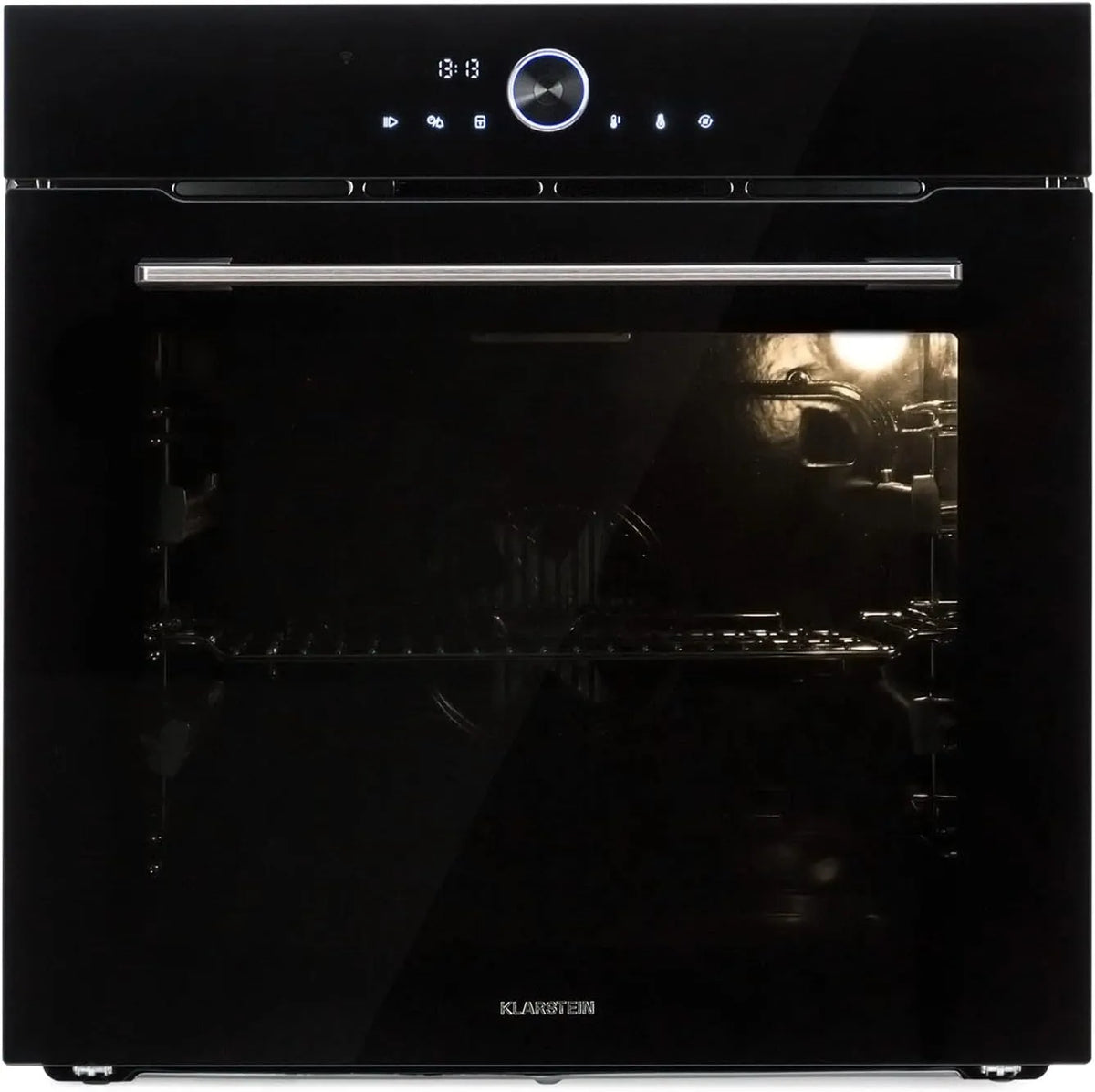 Klarstein Backofen, Fassungsvermögen 73L Ofen mit App-Control & Drehschalter, Einbaugerät mit Stecker, Einbau mit 11 Modi, in Schwarz