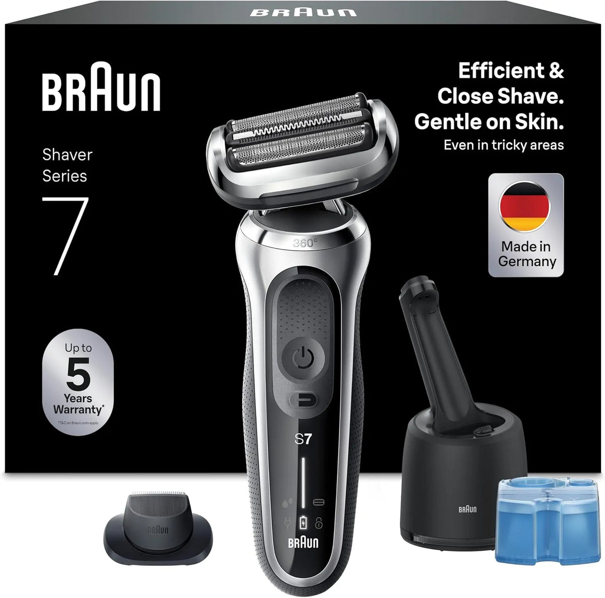 Braun Modell 71-S7200cc, Trimmer & Rasierer Herren Elektrisch, rasierapparat, Made in Germany, Wet & Dry, trockenrasierer, silber