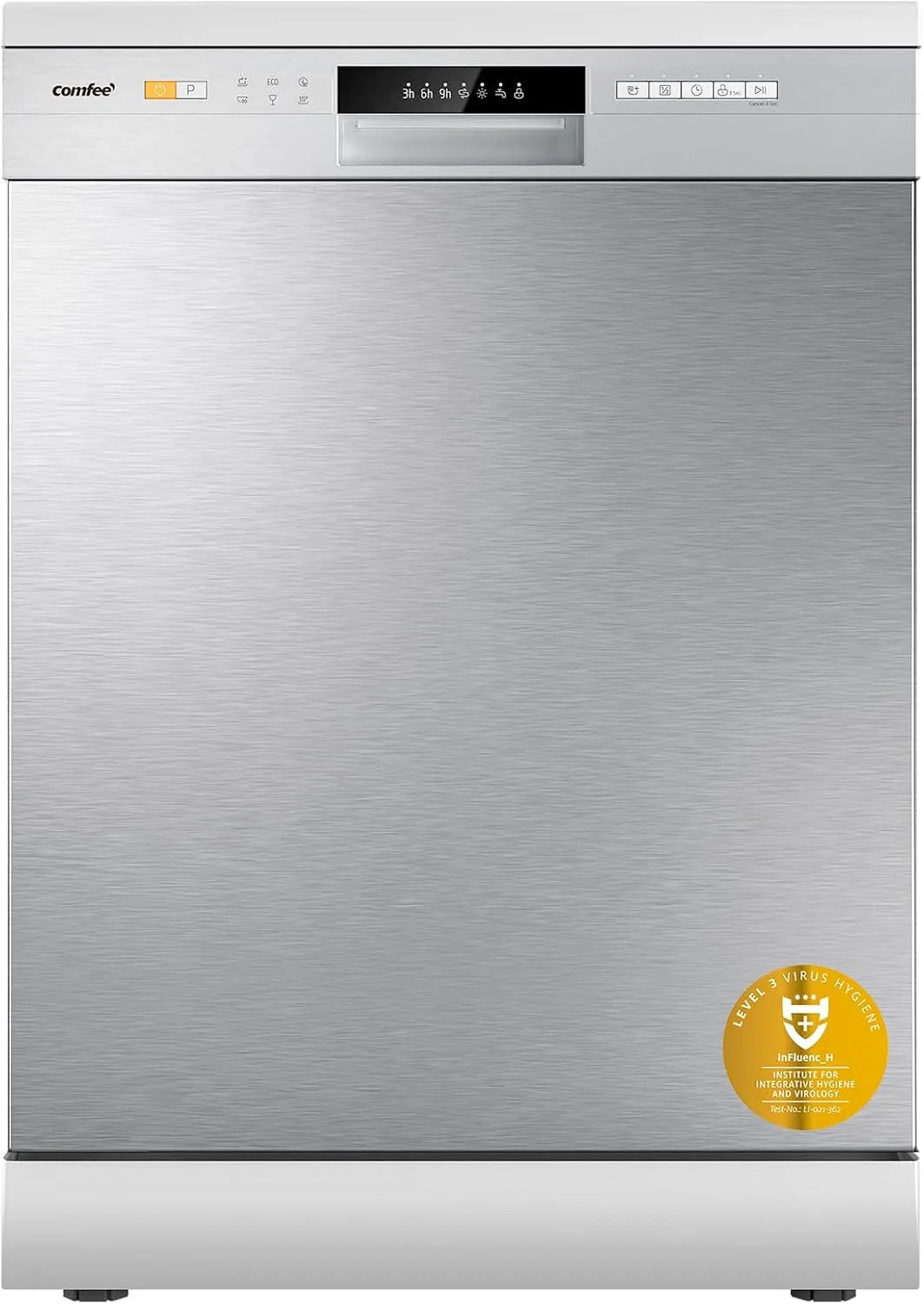 Comfee Geschirrspüler CDWPF1201PS, 49 dB, ' in freistehender Ausführung, Startzeitvorwahl, Edelstahl, Breite 60 cm, 12 Gedecke, Halblast-Funktion