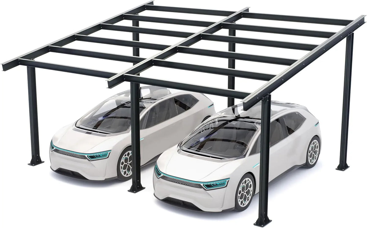 Carport Todome Struktur, 2-Sitzer mit robuster Stahlkonstruktion für dauerhaften Schutz, Anthrazit, Metall, Modern