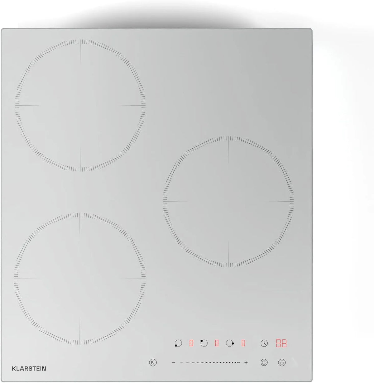 Klarstein Induktionskochfeld, Leistung 6600W mit Boostern, Delicatessa, Timer & Kindersicherung, 3-Zonen Einbau-Induktionskochplatte, Weiß