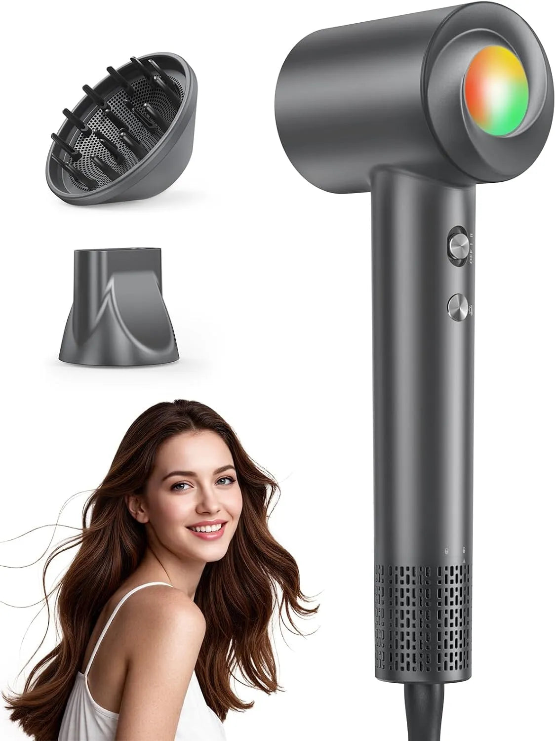 Mit Diffusor Ionen Föhn, 150.000 U, min Haartrockner Schnelles Trocknend, Fön für Locken, Reisen, Zuhause, Salon