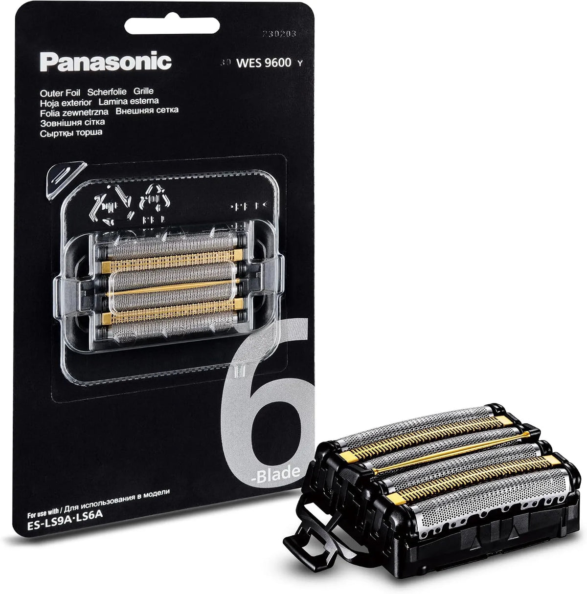 Panasonic Modell WES9600Y1361 ES-LS9A ES-LS6A, 6-Klingen-System, Ersatzklingen für Elektrorasierer &, Kombipack, wasserdicht