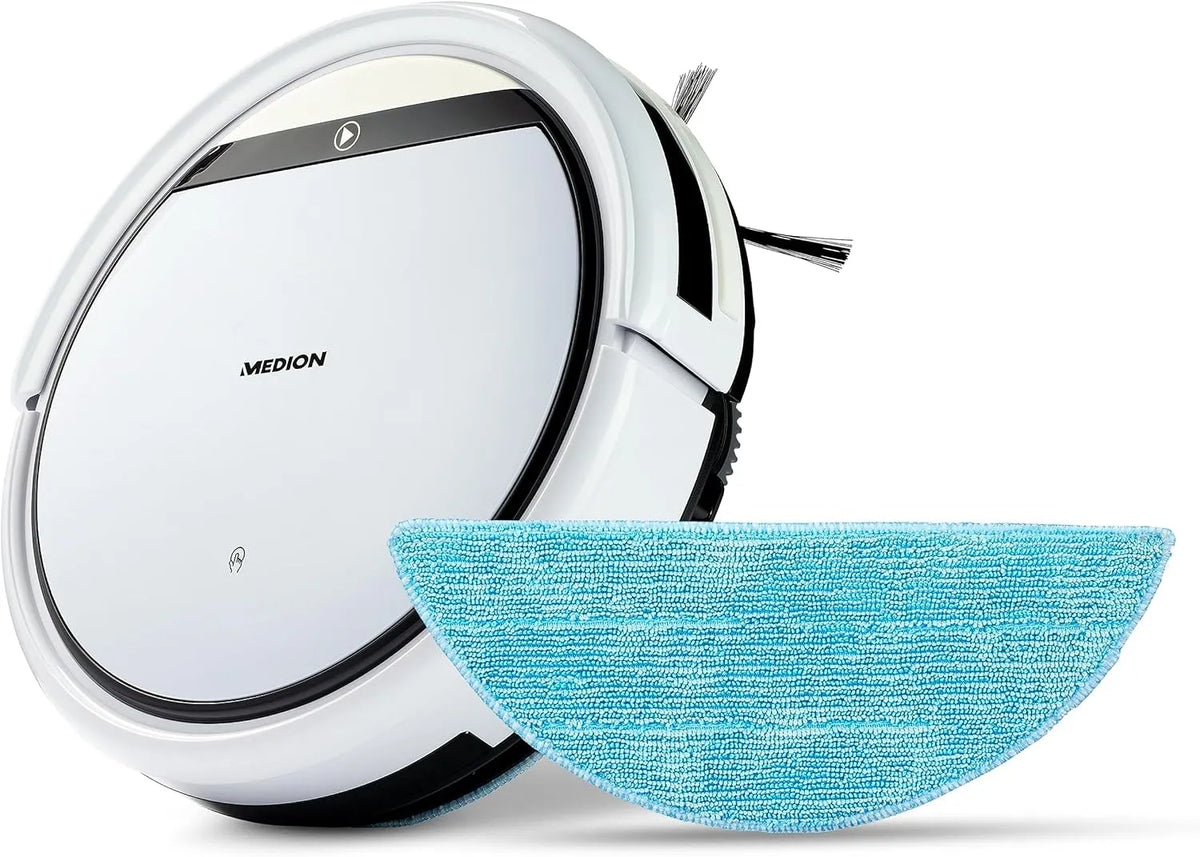 Saugroboter 2in1 MD 18501 MEDION, 90 Min. Laufzeit, mit Wischfunktion, Saug und Wisch Roboterstaubsauger für Hartböden, Teppiche, Fliesen, Laminat