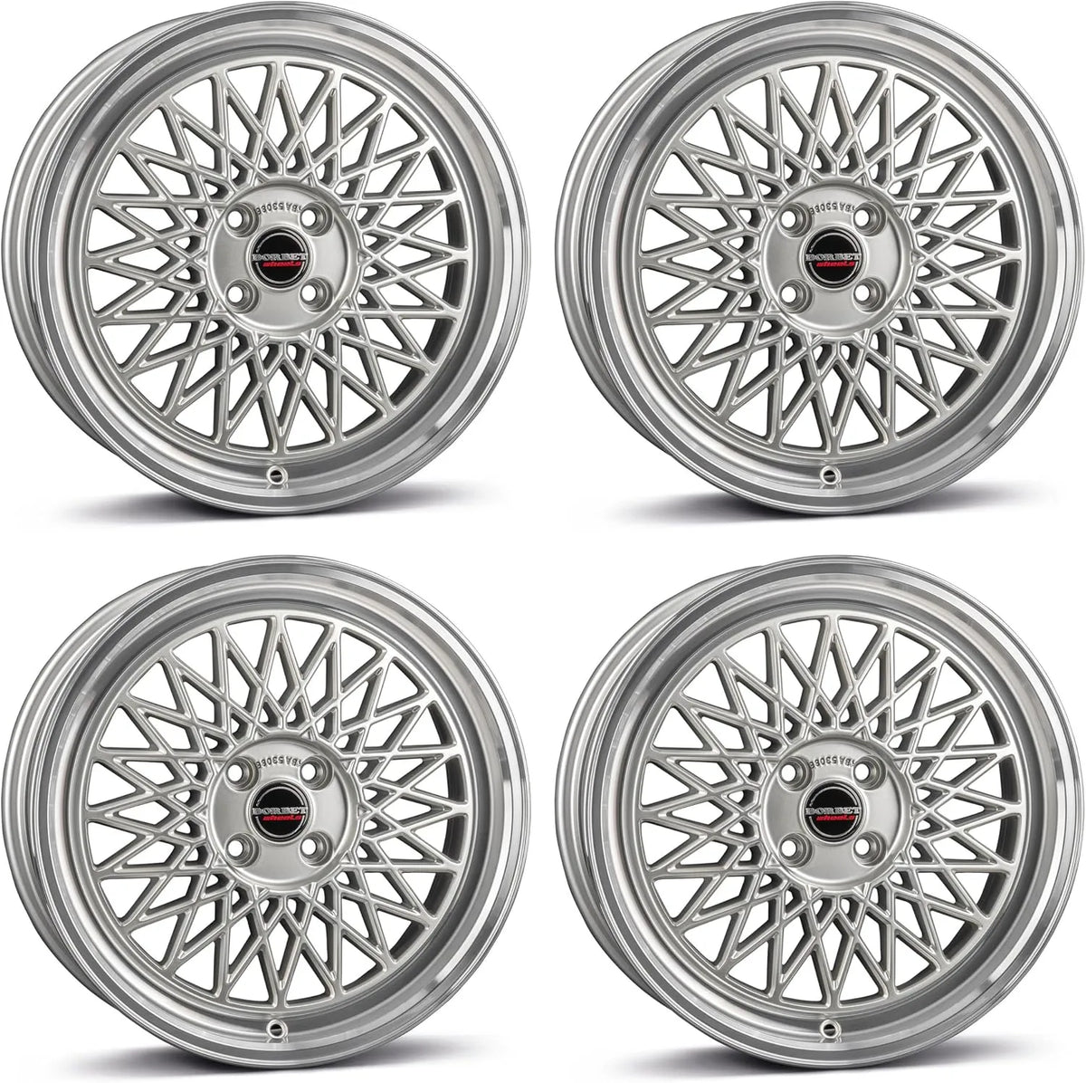 ET25, 4x Borbet Felgen B 7.0x17 4x100 silver rim polished kompatibel mit BMW 3