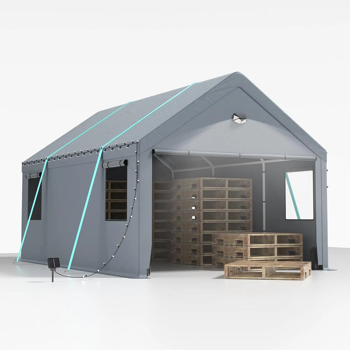 Carport, Zeltgarage 3x5 m, extra großes Garagenzelt Winterfest mit Roll-up-Fenster für Auto, SUV, Boote & LKW, Seitenwände und Dach abnehmbar