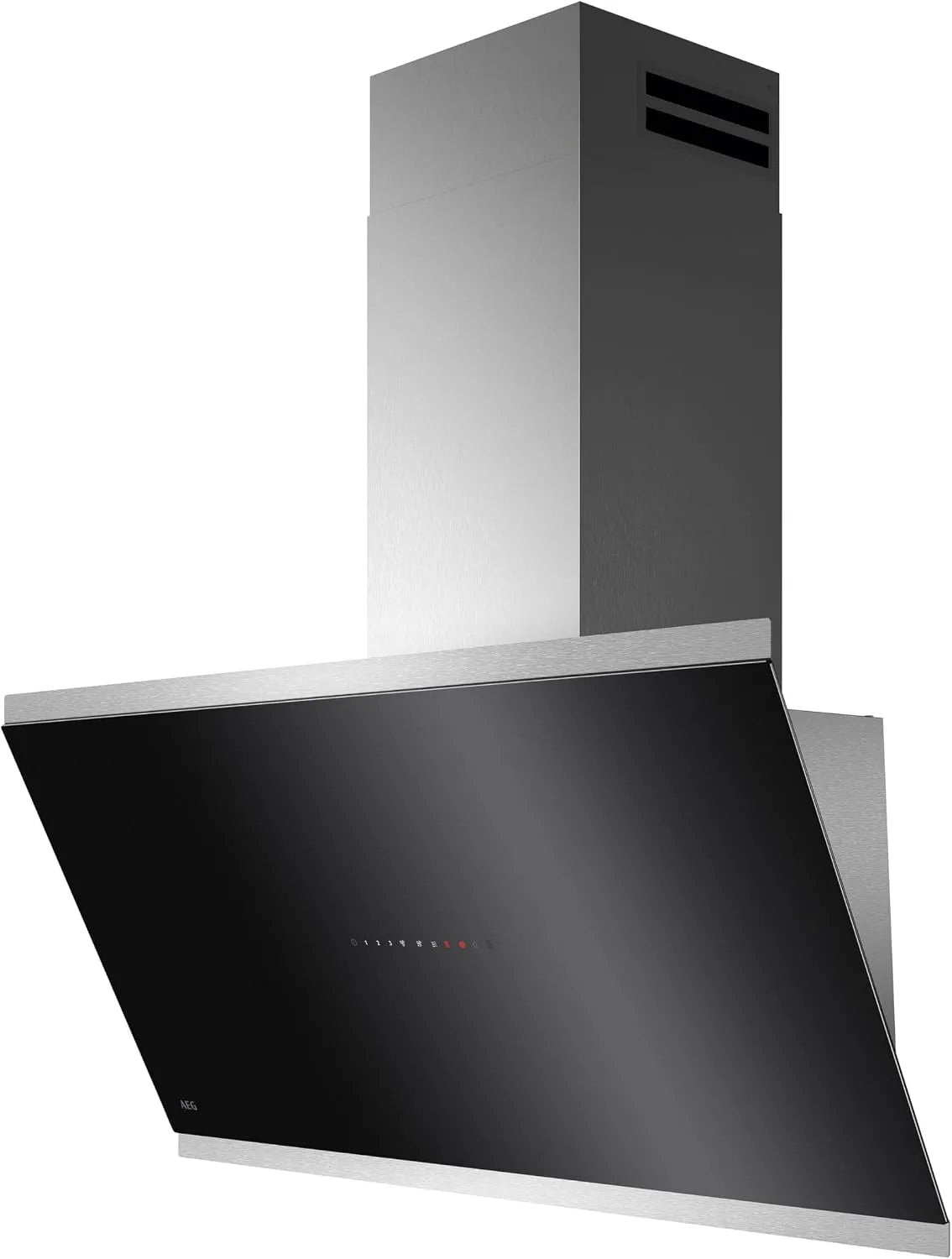 AEG Dunstabzugshaube 7000 GV77D91SL, max. 760 m³/h im Abluftbetrieb mit max. 67 dB, kopffreie Wandhaube mit Glas, Edelstahl, Lüftenfunktion