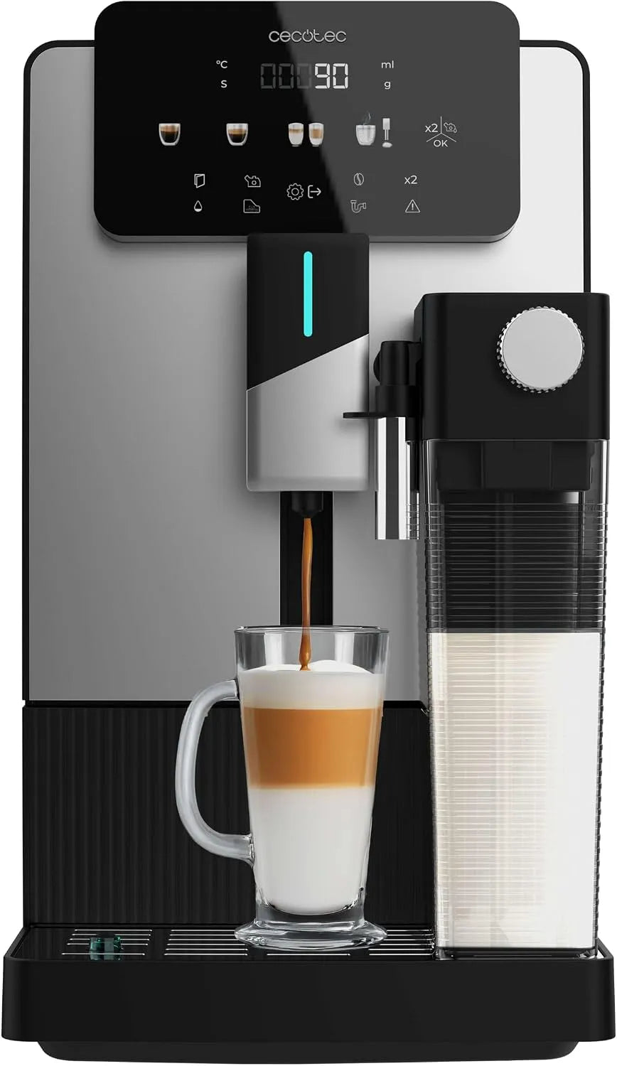 Cecotec Espressomaschine, 6 Getränke, Superautomat Cremmaet Latte Art. 1500W, 19 Bar, Fassungsvermögen 1,1L Wasser- und 400ml Milchbehälter