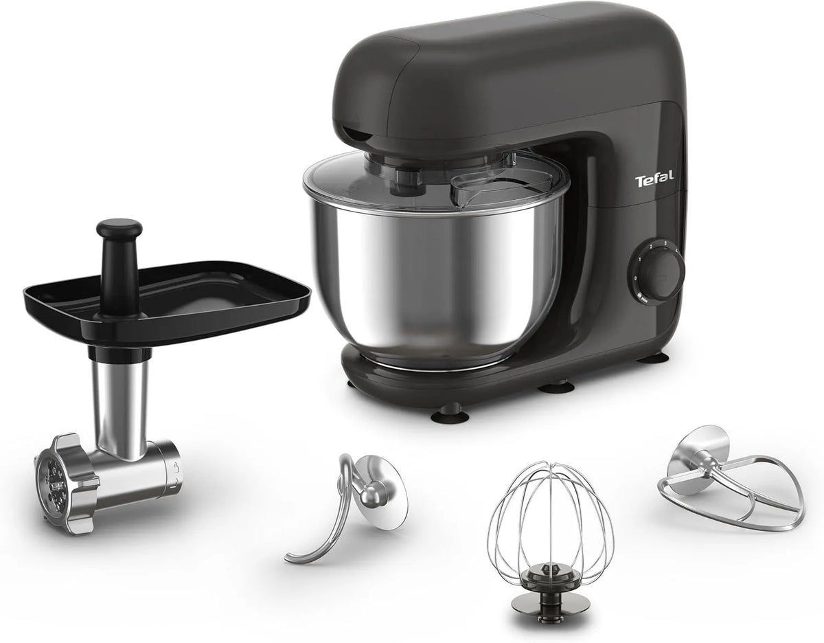 Tefal Küchenmaschine QB161H38, Leistung 800 W, 4,8 Liter Kapazität, Edelstahlschüssel, Bake Essential 4-in-1