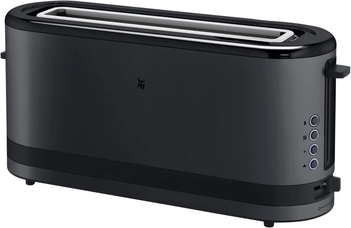 WMF Toaster, 7 Bräunungsstufen, Bagel-Funktion, XXL, in Schwarz, Küchenminis Langschlitztoaster 2 Scheiben mit Brötchenaufsatz, Leistung 900W