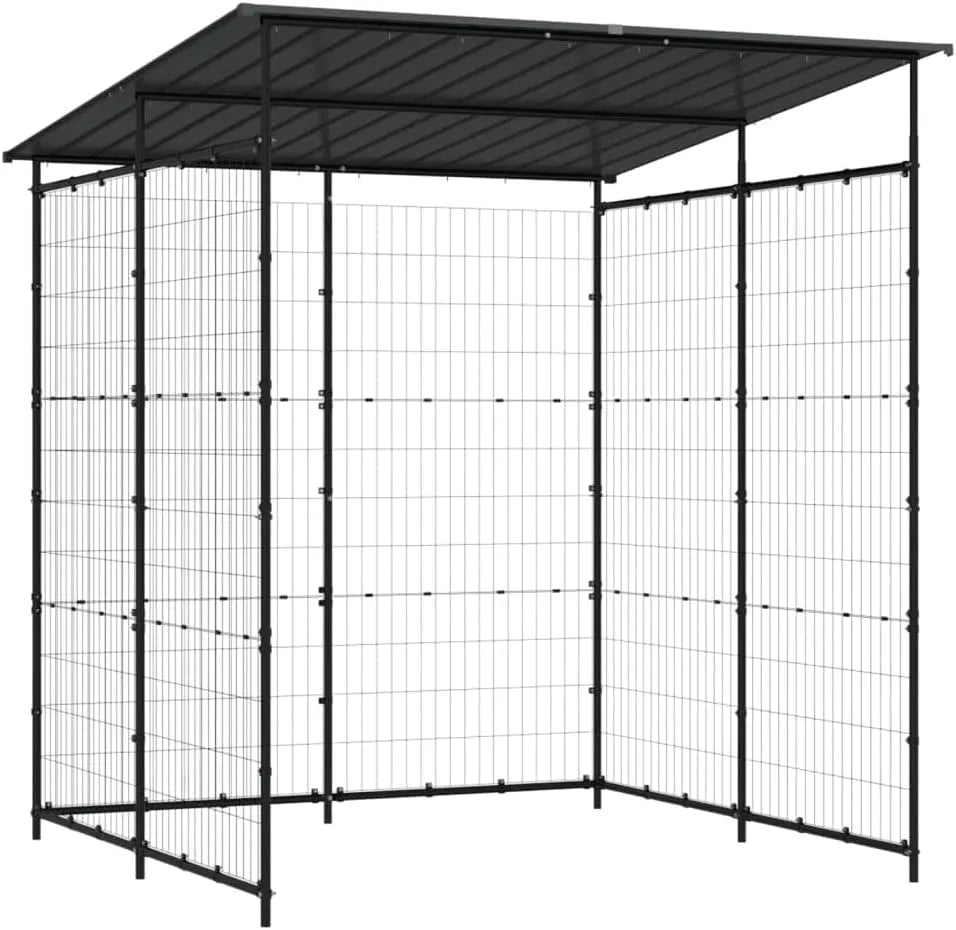 VidaXL Fahrrad, Fahrradschuppen Unterstand Lagerschuppen Fahrradunterstand Überdachung Schuppen Fahrradgarage 190x190x222cm Stahl in Schwarz