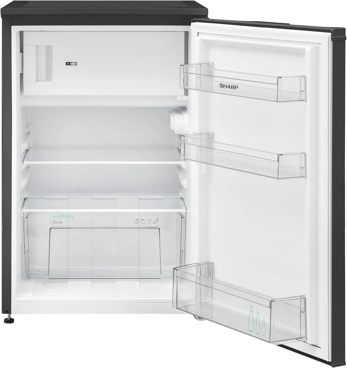 Sharp Kühlschrank SJ-UD121T2B-EU, davon 17L im Gefrierfach, LED Innenbeleuchtung, Fassungsvermögen 121L Nutzinhalt, in Schwarz