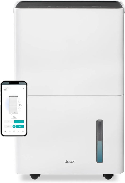 Luftentfeuchter Duux Bora Smart, Raumentfeuchter für jeden Raum bis 40 m², 30L/24h, Fassungsvermögen 30L, Steuerbar mit App