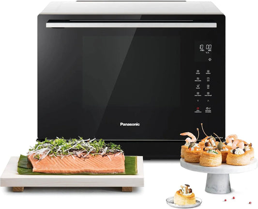 Panasonic Mikrowelle NN-CS89LBGPG, 4-in-1 Kombi, Leistung 1000 W, Fassungsvermögen 31 Liter, 36 Betriebsprogramme, Dampfofen & Grill, zwei Ebenen